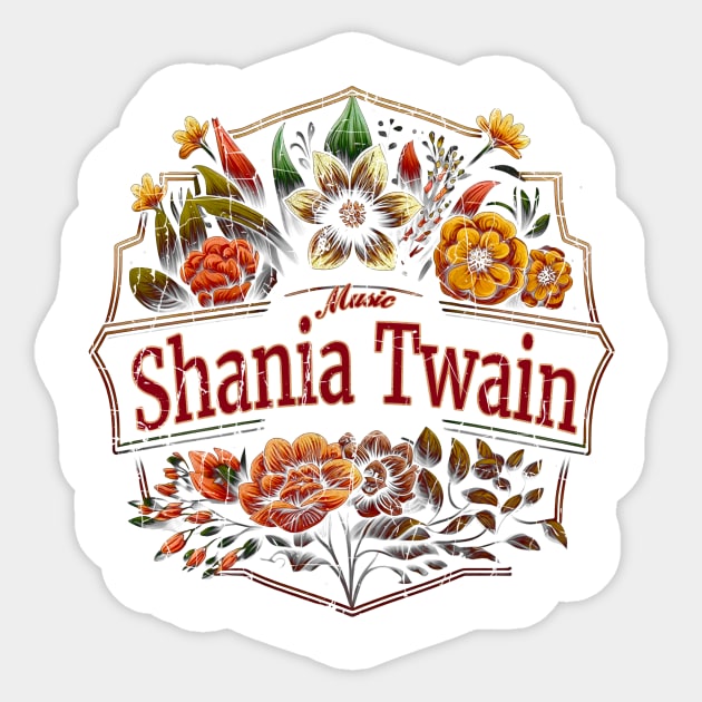 Shania Twain Flower VIntage Sticker by Itulah Cinta